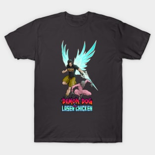 Demon Dog and Laser Chicken - Ve T-Shirt